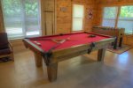 Lower Level pool table and foosball table